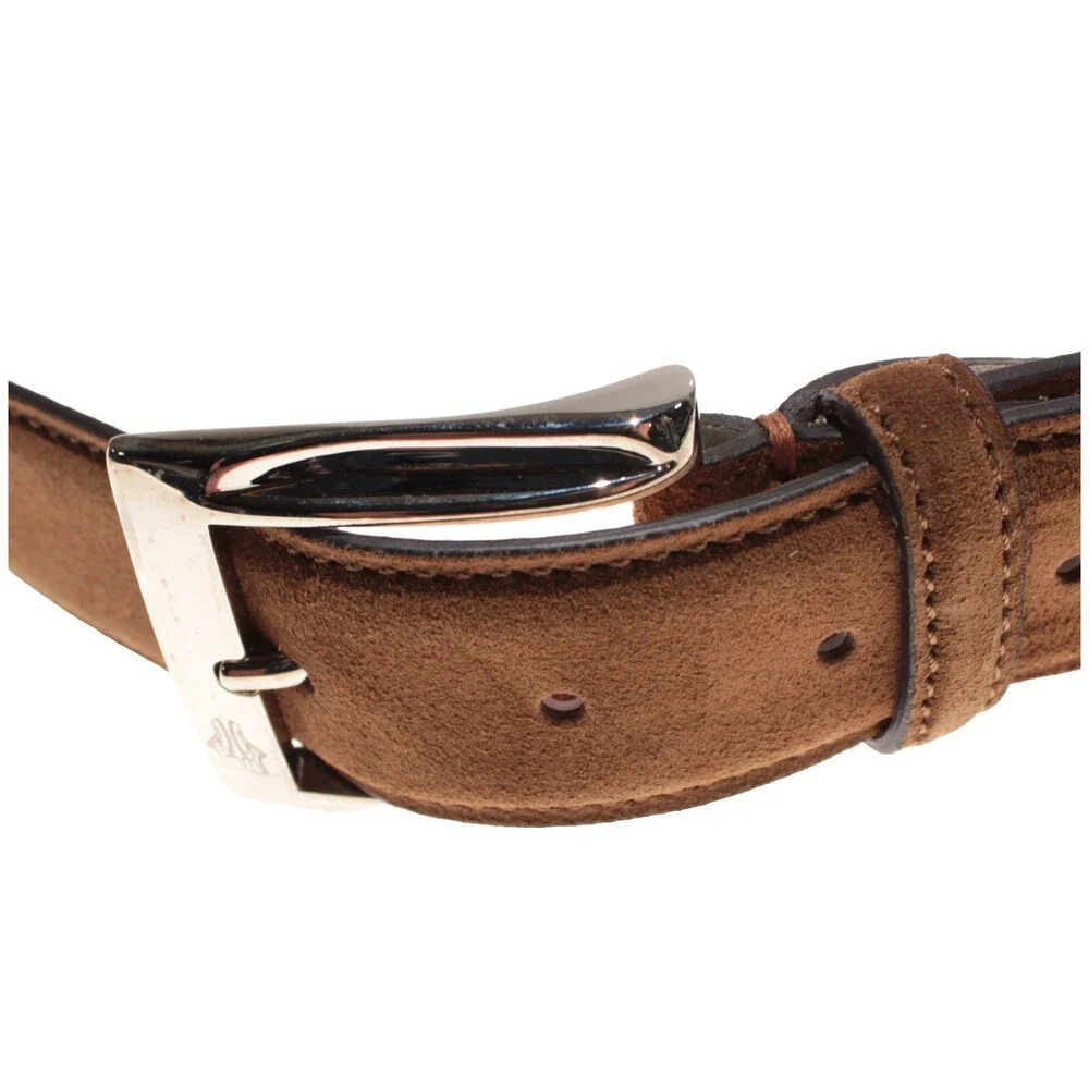 Di Bianco NWT Cut to Size Dress Belt In Solid Brown Suede Leather One Size